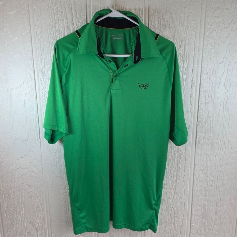 Men's Mizuno Vibrant Green Polo Shirt, Size Large